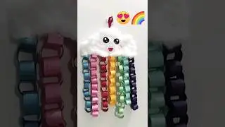 Rainbow wall hanging🌈✨#craft#wallhanging#shorts