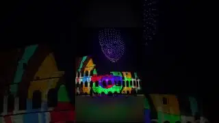 Drone show over the Colosseum #droneshow #dronelightshow #colosseum
