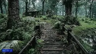 Peaceful Rain Night with Piano Music for Sleeping and Relaxing the Body Fully