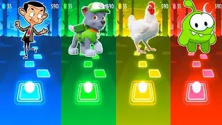 Mr Bean vs Paw Patrol Rocky vs Chicken Song vs Om Nom - Tiles Hop EDM Rush