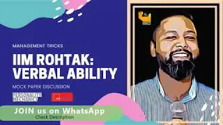 IIM Rohtak Mock Discussion with Rahul Jain : Verbal Ability for Competitive Exams