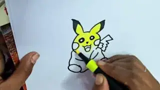 Pikachu Drawing | Kids Drawing | Simple Drawing for kids | #shorts #creative #art #drawing #shorts 