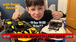 Lego Cre8tor Car Race and Review: Chevy Camaro 42153 vs. Bugatti Bolide 421531
