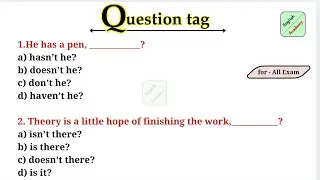 Question tag practice set -3  for all exams #englishacademybydeepakkr #ssc #chsl