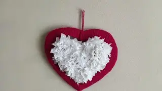 Amazing Tissue paper puffy Heart || Valentine's day wall hanging DIY || Easy wall Decoration ideas..