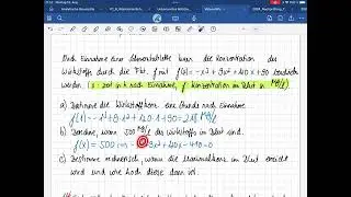 Differentialrechnung im Sachzusammenhang