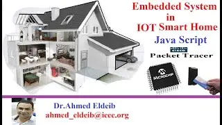 Встроенная система в IoT-умном доме JavaScript (Cisco Packet Tracer) с пояснениями на арабском языке