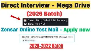 🔥Finally 2026/2025/2024/2023/2022 Batch | Direct Test Hiring 2025 (Zensar) Test | Off Campus