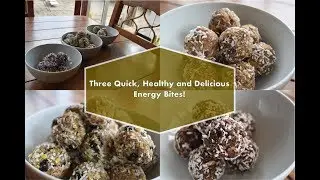 HOW TO Make Healthy No-Bake ENERGY BITES | 3 DELICIOUS WAYS! (Peanut butter, chocolate, blueberry!)