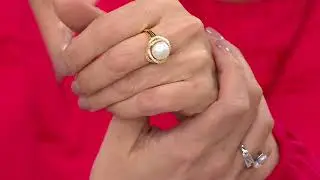 Honora x Diamonique CZ & Cultured Pearl Polished Ring, Sterling on QVC