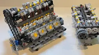 Worlds Only Authentic BMW S65B40 32v Quad Cam Lego Technic Engine with Cylinder Head Valve System