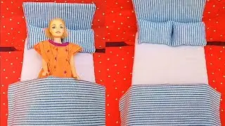 DIY barbie doll bed making with cardboard
