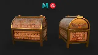EASY SPEED MODELING LOW POLY EGYPT CHEST IN AUTODESK MAYA and SUBSTANCE PAINTER