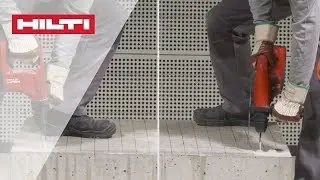 COMPARISON between Hilti's hammer drill bit and a standard drill bit when used with a cordless tool