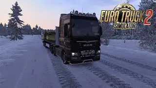 ETS2 - Nordic Horizons DLC - Llevo Una Segadora Krone Desde Arvidsjaur Hasta Karesuando Todo Nevado