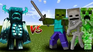 Minecraft Titan Warden Vs Titan Mobs Fight Bedrock Edition||❤&zwj;🔥