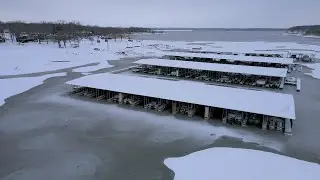 Frozen Newberry Creek Marina: A Winter Marvel
