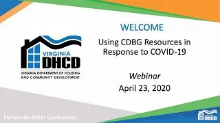 Using Virginia's Community Development Block Grant (CDBG) Funds in response to COVID-19
