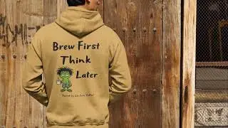Brew First, Think Later &ndash; Coffee Hoodie (yellow haze) | Coo Coo&rsquo;s Coffee