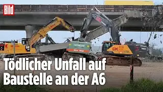 Mittelfranken: Br&uuml;ckenpfeiler st&uuml;rzt auf Baggerfahrer