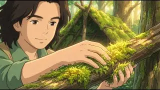 Building a Cozy Forest Shelter 🌿 Ghibli-Style Survival ASMR | Peaceful Wilderness Living