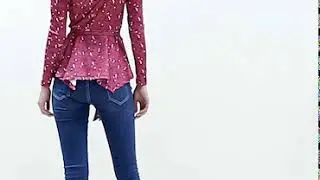 Allegra K Women's Long Sleeve Floral Print Ruffle Fall Peplum Tops