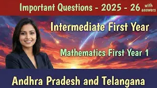 Important Questions - 2025 - 26with answers Intermediate First Year Mathematics 1A Ap TS