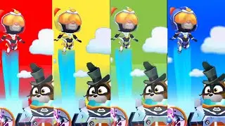 Talking Tom Hero Dash - Super Trooper Tom Fight Boss - Colour Red, Yellow, Green & Blue - Gameplay