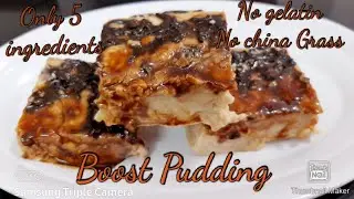Only 5 ingredients Boost pudding##simple&very easy,No gelatin,No china Grass,cheap pudding.