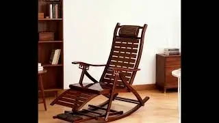 Handmade Bamboo Chair Rocking Chair Recliner Foldable Suitable for Living Room Balcony#livingroom
