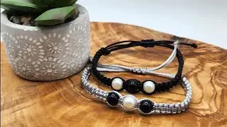 Bohemian Bracelet with beads in Macrame Technique