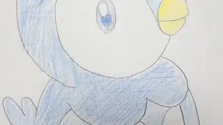 No.393.ポッチャマを描きました。#piplup  #ポケモンイラスト ポケモン #手描きポケモン