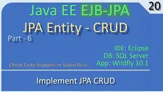 JPA EJB CRUD | Part 6 - Implement CRUD | JavaEE EJB JPA Tutorials #20