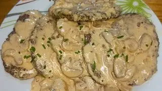 How to cook burger steak with Creamy mushroom | Cream sauce mushroom with ulam burger