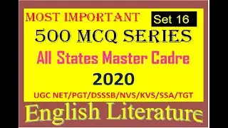 500 MCQs English Literature Test Series Set 16 UGC PGT Master cadre KVS TGT Rajwant English Academy