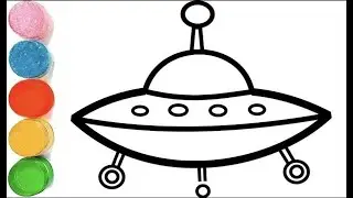 How To Draw UFO Spaceship Drawing | Easy Spaceship Drawing | Spaceship Drawing For Kids