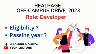 Realpage Off-Campus Drive 2023 | Role: Developer @techlecture