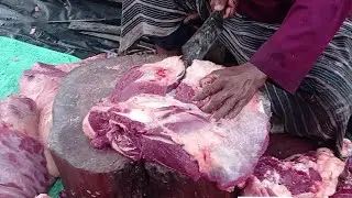 Amazing cow meat cutting and processing by expert butcher, Best beef meat cutting knife skills