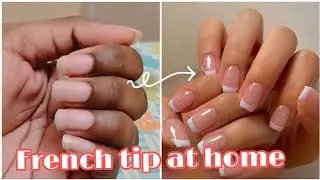 FRENCH TIP NAILS AT HOME | clean girl aesthetic @missriricorner  @SummerBeautyc #frenchnails 