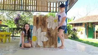 DIY Painel de palete, artesanal 100% feito a mão / Quadro de paletes