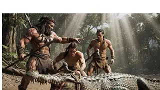 Prehistoric people hunted giant crocodiles #prehistoriclife #ancienthistory