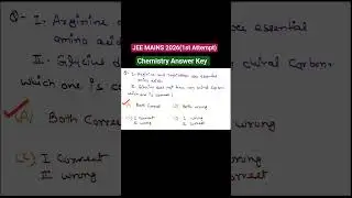 JEE MAIN 2026 ( First Attempt ) 21st Jan 2026 shift1 #chemistry #jeemains #jee #jeechemistry #shorts