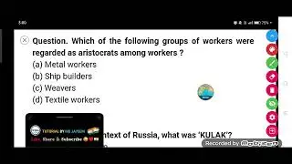 Which of the following groups of workers were regarded as aristocrats among workers ?