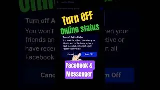 How to Turn OFF online status on Facebook & Messenger? #shortsfeed #ytshorts #statusfacebook