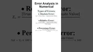 Error analysis in numerical | Error analysis formula