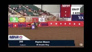 Peyton Moore placing 5th at the NBHA 2025 teen world finals