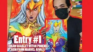 I draw scarlet witch Phoenix skin from marvel rivals. 