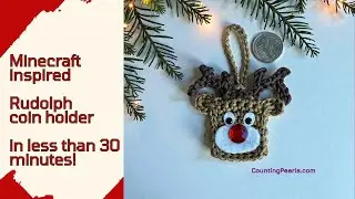 Очень милая вязаная крючком подставка для монет в виде Рудольфа 🦌 | Быстрый и простой мастер-клас...