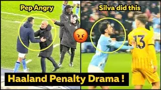 Pep Guardiola ANGRY at Ref as Silva Protects Haaland Penalty Spot vs Brighton