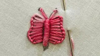 Delicate Butterfly Embroidery Design | Easy Hand Embroidery for Beginners #diy #embroidery #art